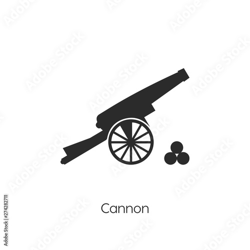 Cannon icon. Cannon vector symbol. Linear style sign for mobile concept and web design. Cannon symbol illustration. Pixel vector graphics - Vector	