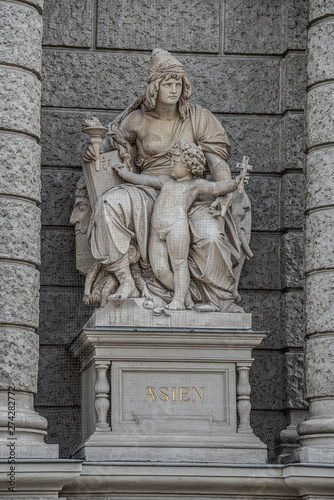 Symbolic monument of Asia as the continent in Vienna, Austria