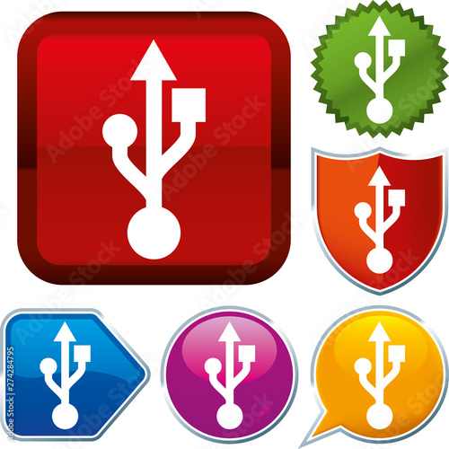 Set shiny icon series on buttons. USB.