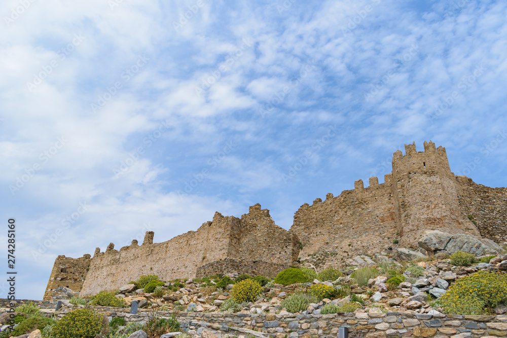 Castello Rosso (Red Castle) at Karystos, Evia, Greece, an old medieval Venetian castle