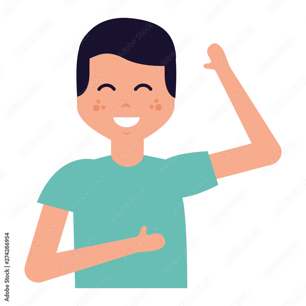 young boy dancing character on white background young boy dancing character on white background