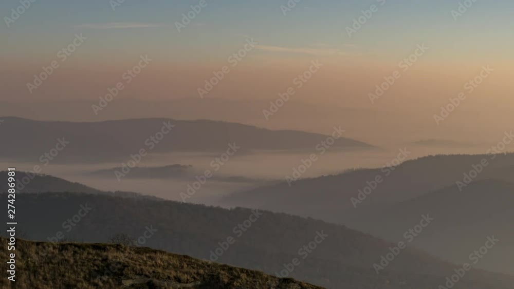 Time lapse of the fog in the mountain valleys. Time lapse of the fog in the mountain valleys.