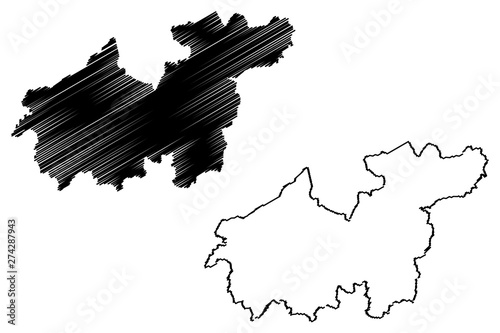 Sikasso Region (Regions of Mali, Republic of Mali) map vector illustration, scribble sketch Sikasso map....