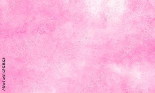 Soft smeared aquarelle painted magenta watercolor canvas for splash design, invitation background, vintage template. Pink color light ink effect shades gradient on textured paper