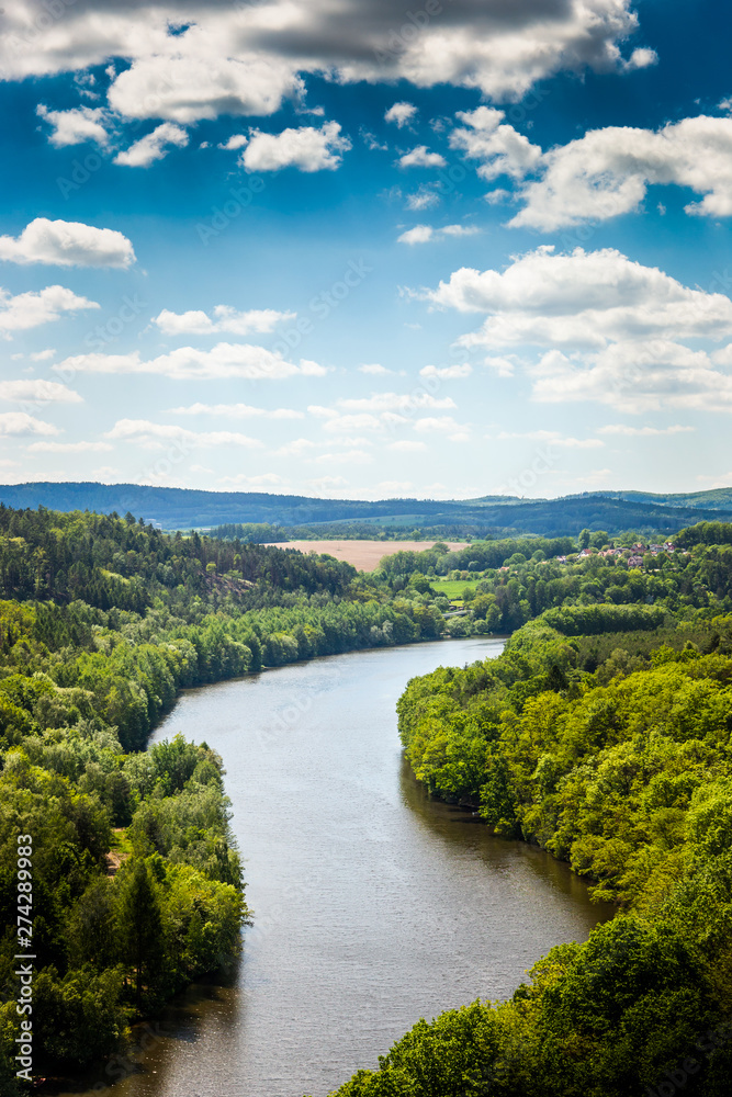View of Vltava river from viewpoint, Czech Republic
