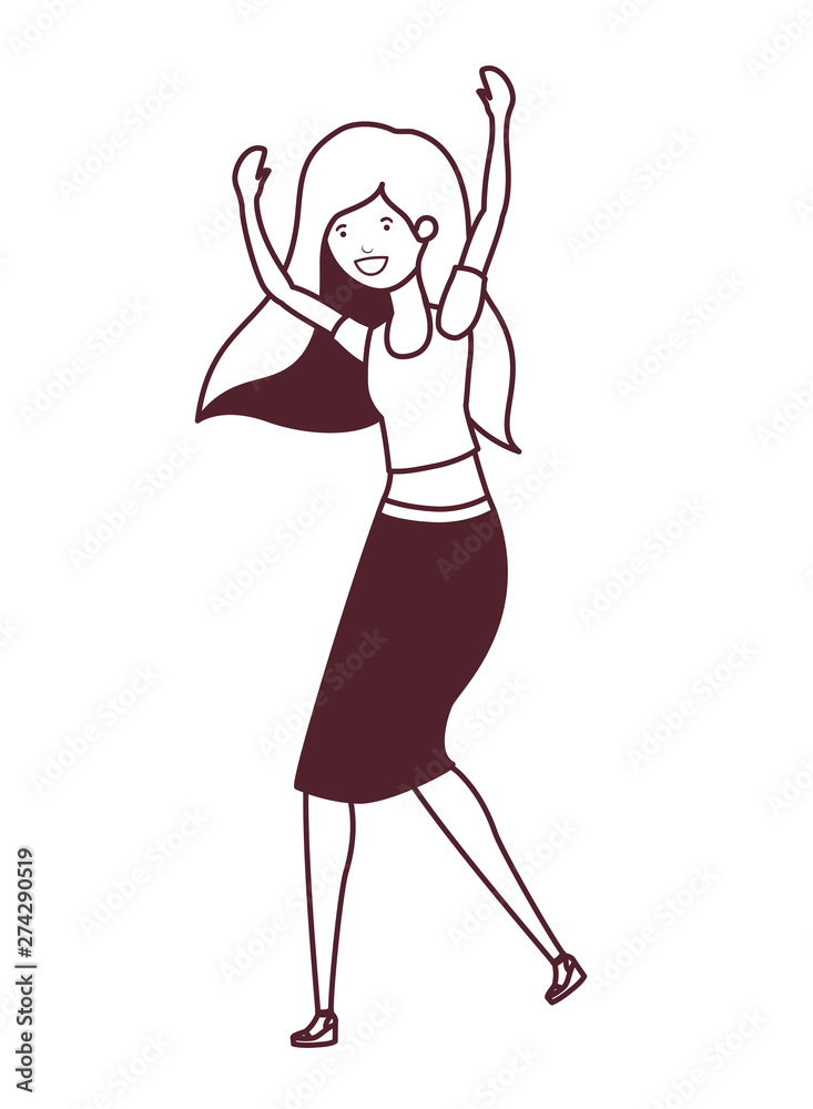 silhouette of dancing woman in white background silhouette of dancing woman in white background
