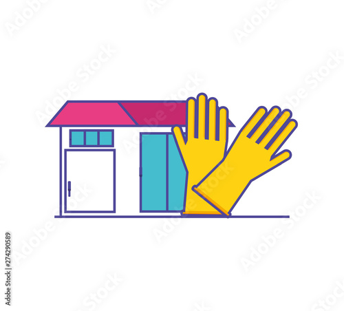 Isolated cleaning gloves and house design