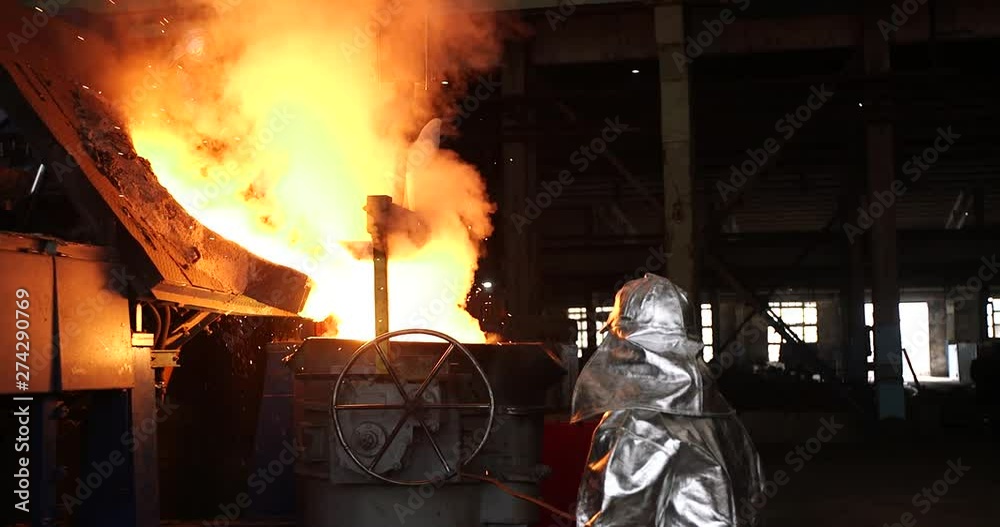 Production, smelting metal, furnace Production, smelting metal, furnace