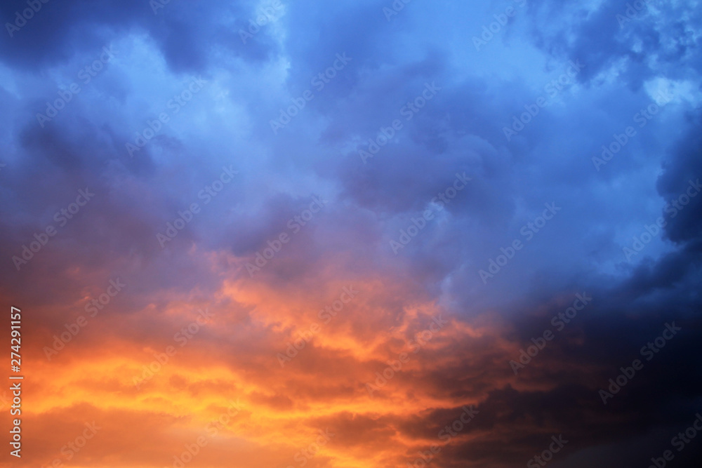 Colorful clouds at sunset background