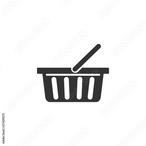 Shopping Basket icon template black color editable. Shopping Basket symbol Flat vector sign isolated on white background. Simple vector illustration for graphic and web design.