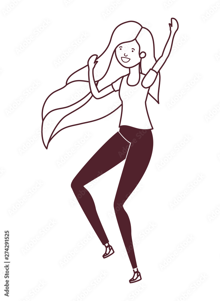 silhouette of dancing woman in white background silhouette of dancing woman in white background