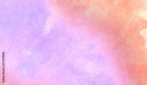 Smeared smooth grunge light pastel colors ink glow aquarelle smudge frame illustration. Bright purple and soft pink watercolor brush background. Paper textured pattern for vintage design, retro card