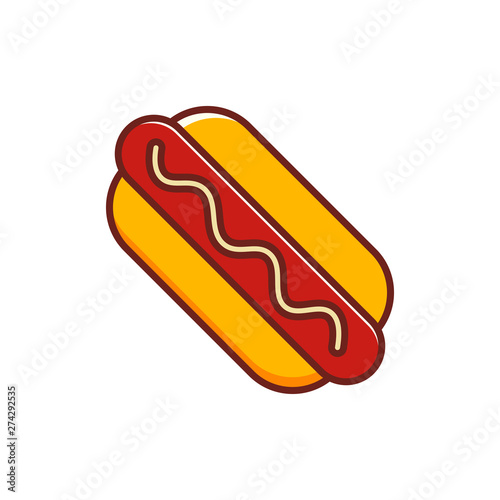 Hot Dog Icon, vector illustration