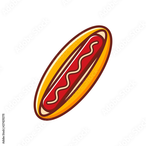 Hot Dog Icon  vector illustration