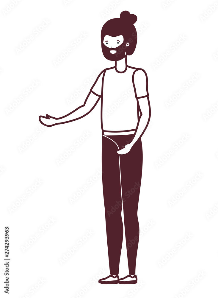 silhouette of young man in white background silhouette of young man in white background