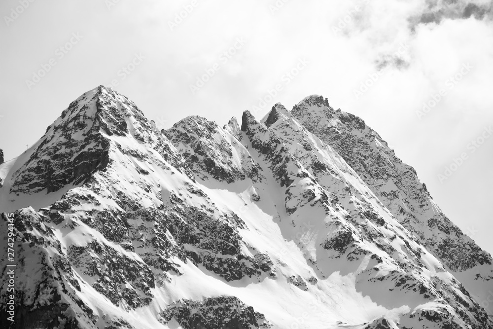 Alpine Scenery in Black and White