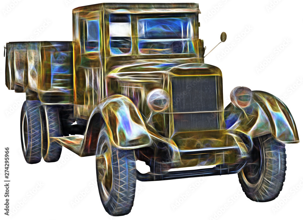 fractal picture of old truck