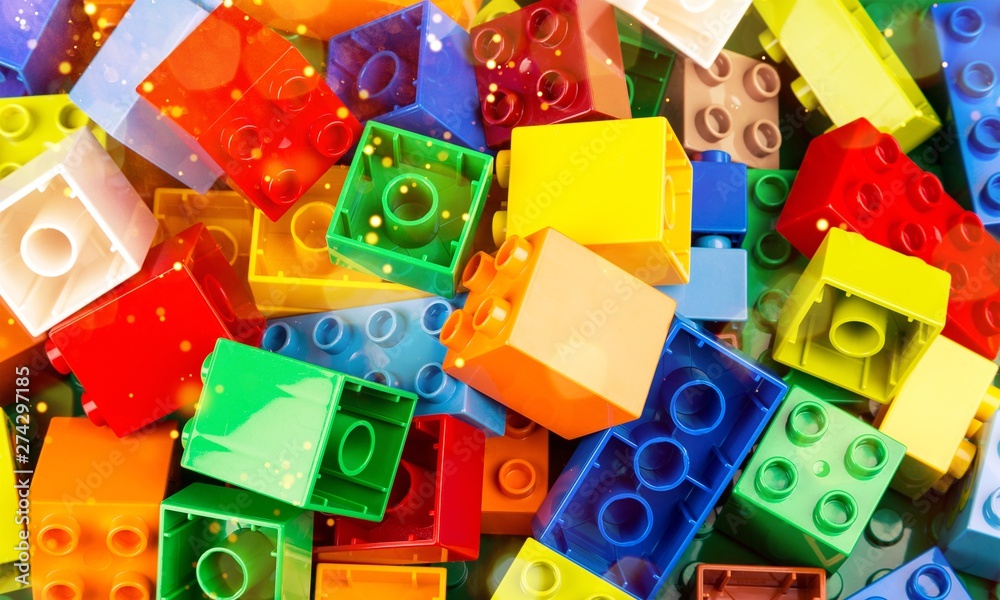Toy colorful plastic blocks background Toy colorful plastic blocks background