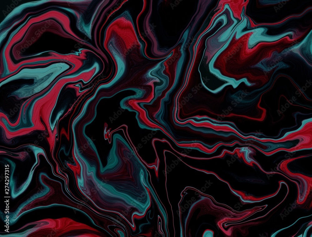 Obraz premium Trend colorful background, made in the technique of fluid art. Abstract marble texture, can be used as a fashionable background for posters, cards, invitations, Wallpaper. Fluid art. Modern art.