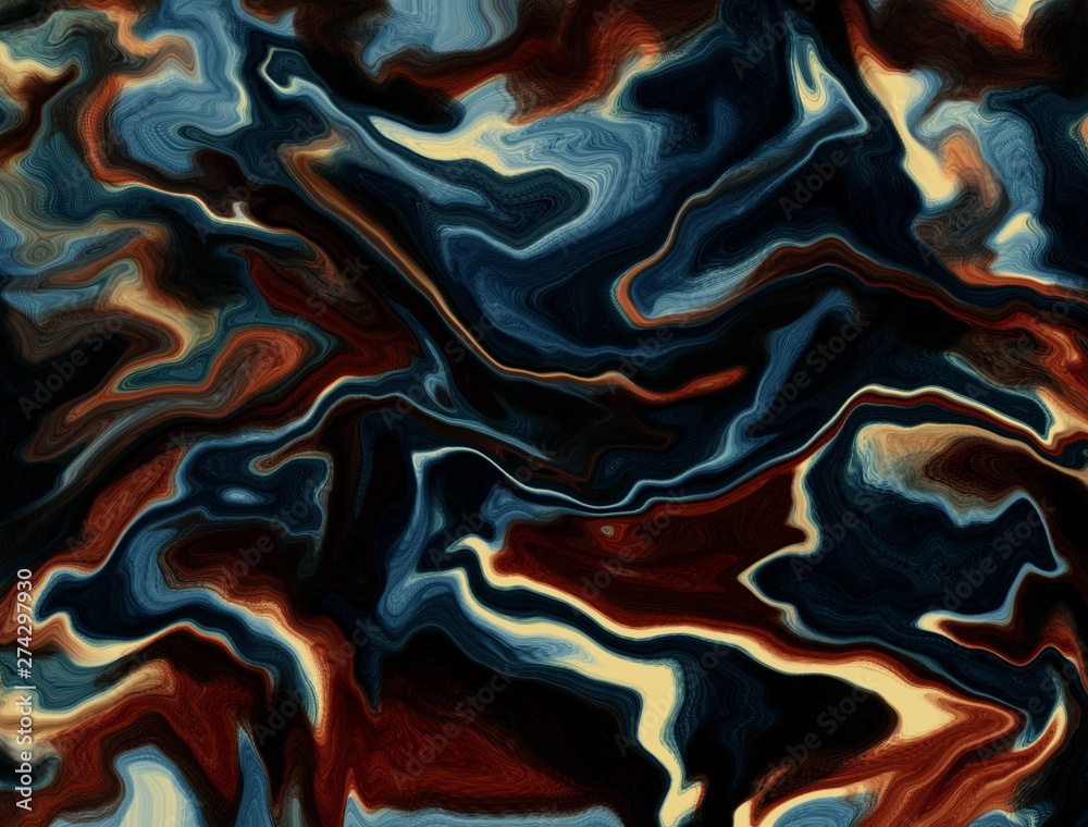 Obraz premium Trend colorful background, made in the technique of fluid art. Abstract marble texture, can be used as a fashionable background for posters, cards, invitations, Wallpaper. Fluid art. Modern art.