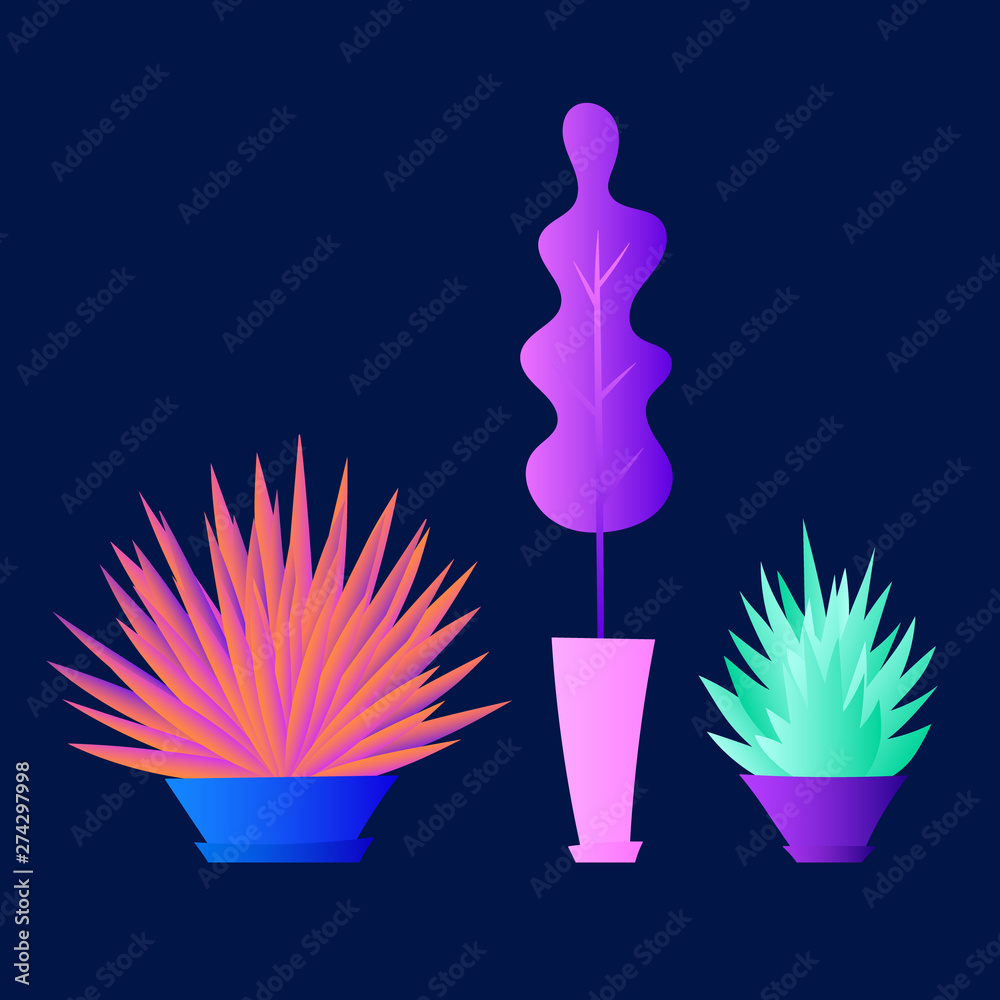 Flat plants set. Indoor plants. Flower pots. Leaves. Foliage. Trendy vector collection. Plants collection isolated on white. Flat design. Gradient colors. Outdoor. Tropical. Flat plants set. Indoor plants. Flower pots. Leaves. Foliage. Trendy vector collection. Plants collection isolated on white. Flat design. Gradient colors. Outdoor. Tropical.