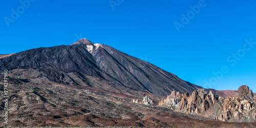 The dark slopes of the Teide volcano