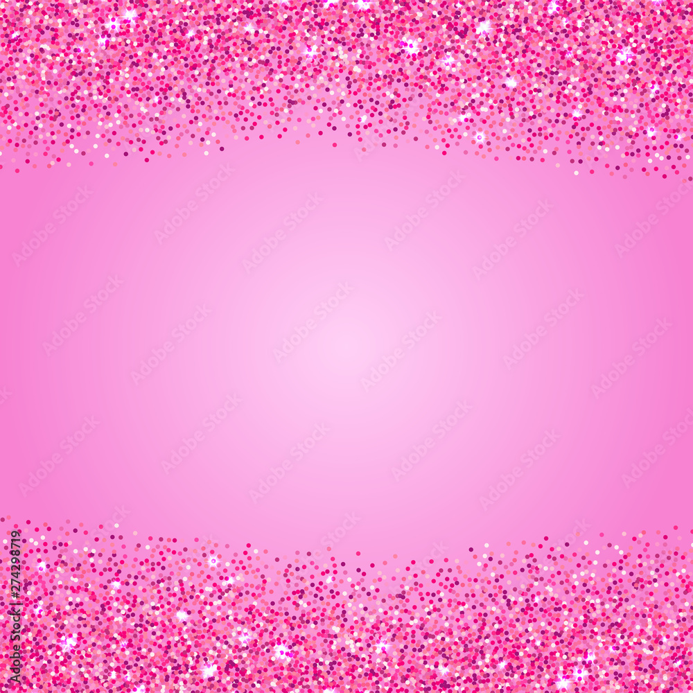 Pink glitter texture border over white background Pink glitter texture border over white background