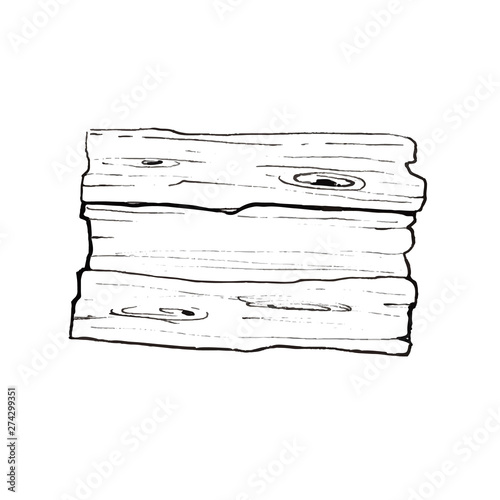 grunge wooden plank hand drawn vector