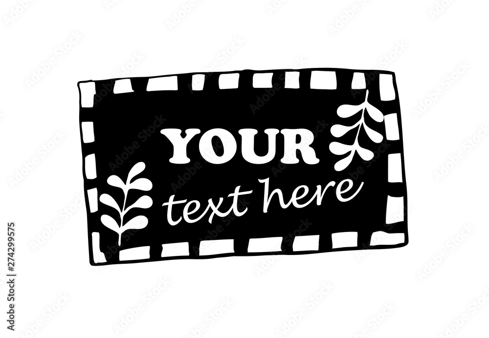 Fototapeta premium Labels with floral designs tag with sample text