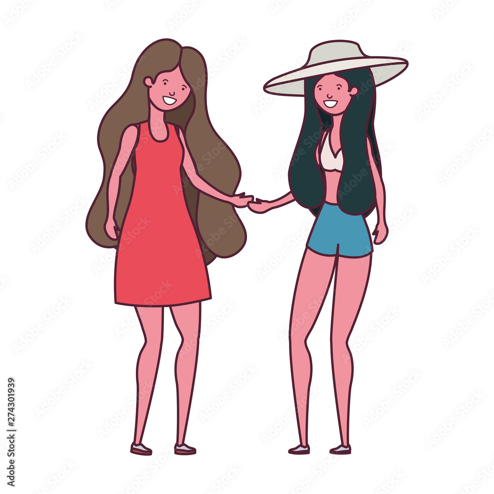 women with swimsuit on white background women with swimsuit on white background