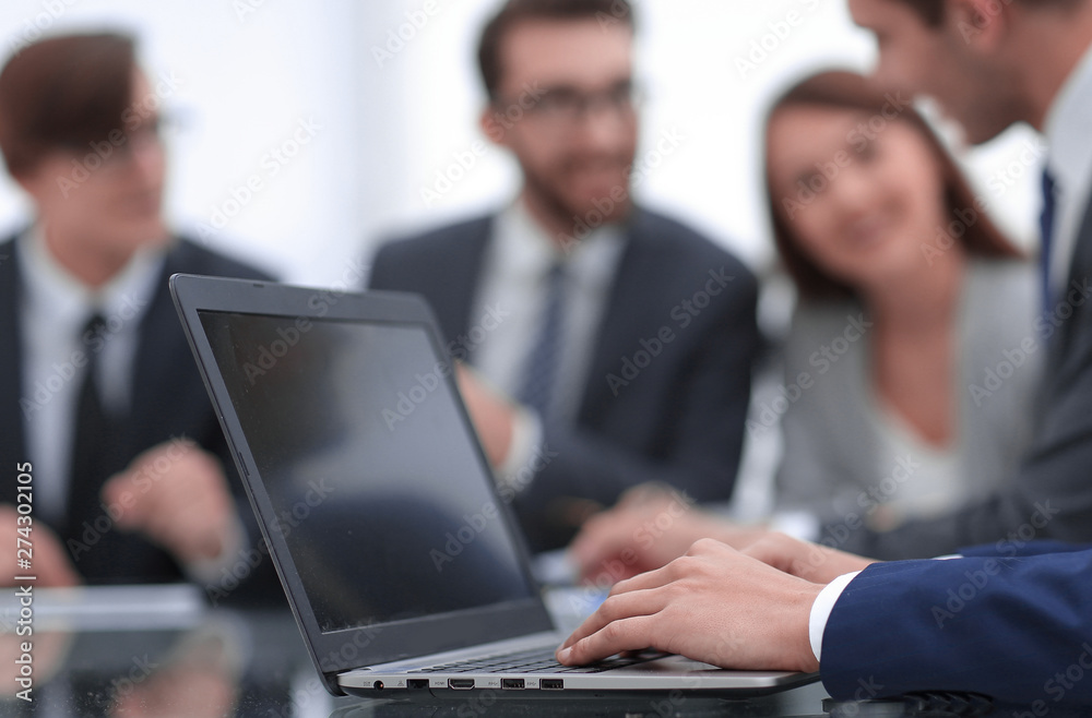 close up.businessman typing on laptop close up.businessman typing on laptop