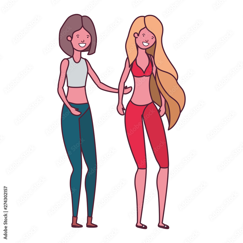 women with swimsuit on white background women with swimsuit on white background