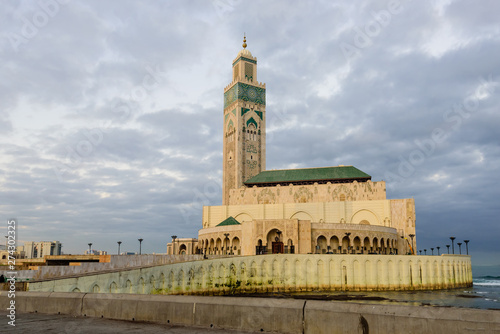 Sightseeing of Casablanca, Morocco. The Hassan II Mosque is the largest mosque in Morocco.