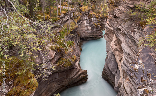 Scenery of Athabasca Falls, Jasper National Park, Alberta, Canada photo