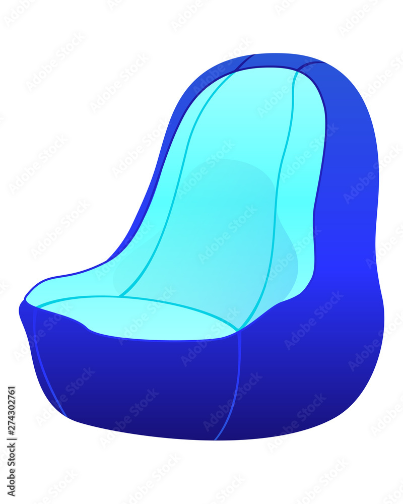 Bean bag chair blue isometric vector illustration. Bean bag chair blue isometric vector illustration.