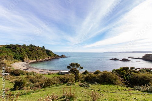 Chilean Chiloe Island Coast Landscape. Pacific coast landscape