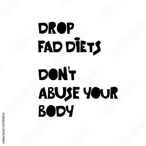 Hand-lettered slogan, concept of balanced, common-sense based nutrition