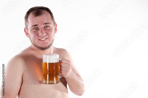 Bearded man with a beer mug