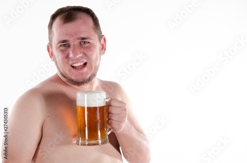 Bearded man with a beer mug