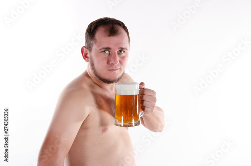 Bearded man with a beer mug