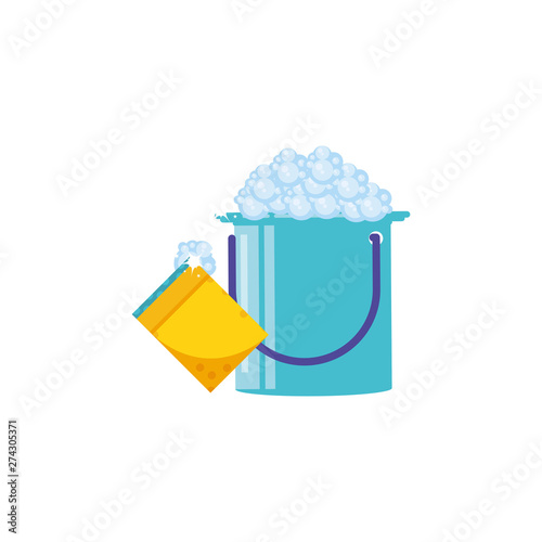 Isolated cleaning bucket and sponge design