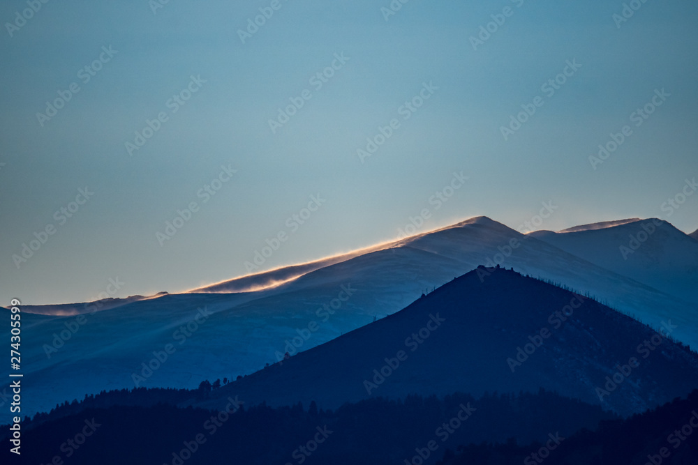 Sunset over the Rocky Mountains