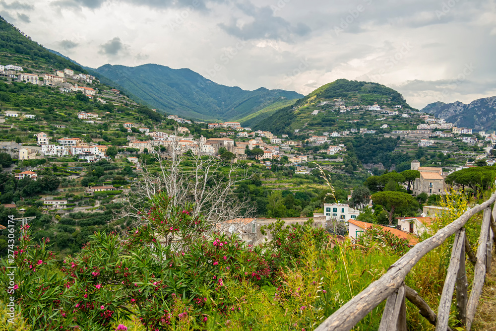 View of the Lattari Mountains from Ravello on the Amalfi Coast, Campania - Italy