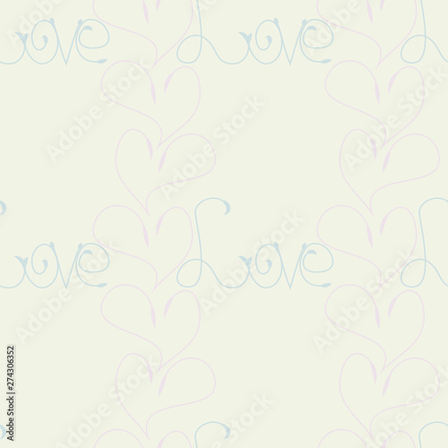 Gentle seamless pattern in chalk white, dusty pink and muted light blue colors