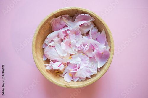 pink flowers in a bowl