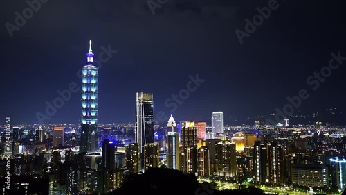 Wallpaper Mural city night view of Taipei, Taiwan Torontodigital.ca