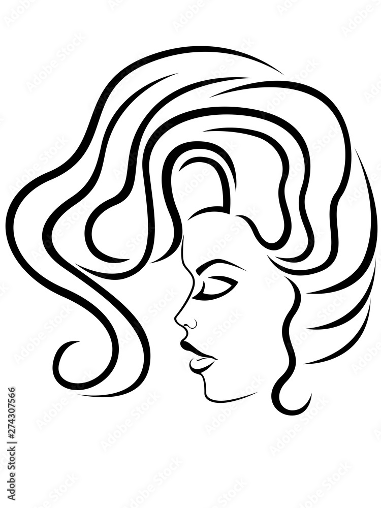 Abstract face of attractive woman