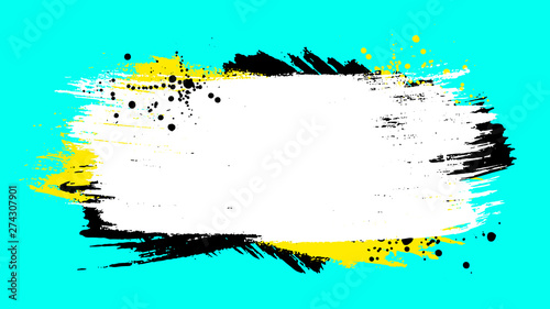 Grunge frame. Place for text. Abstract textures. Paint stains. Ink splash. Splatter. Poster. Banner. Pastel colors.
