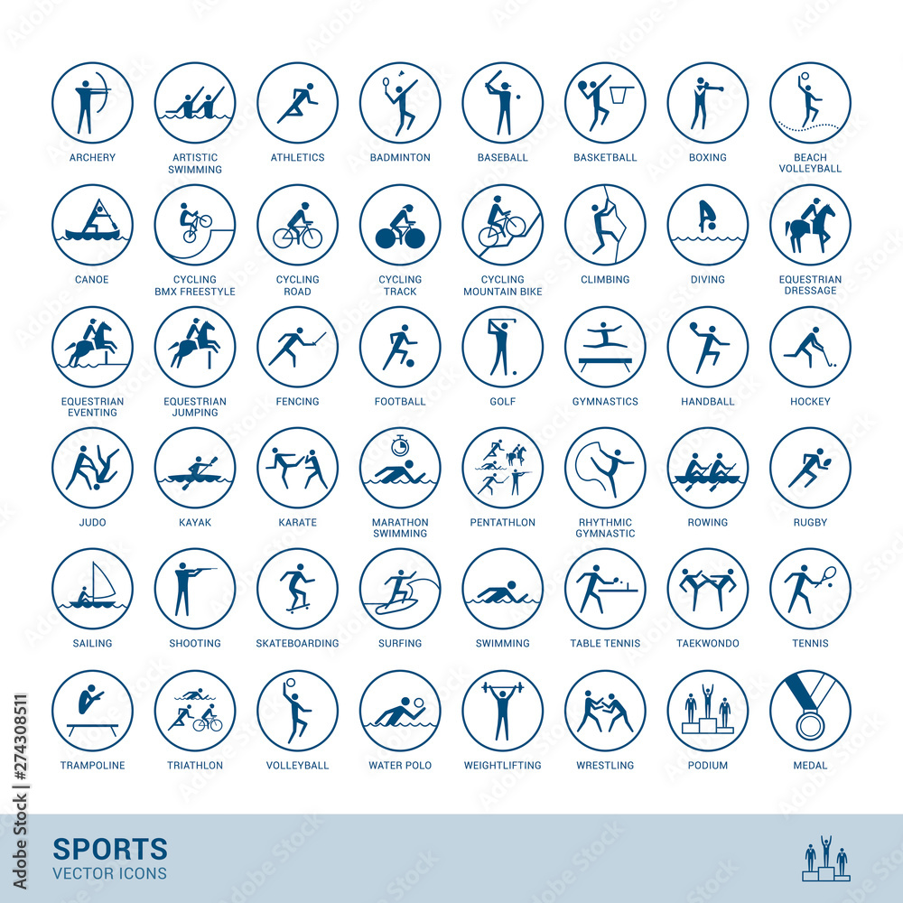 Sports disciplines icons Sports disciplines icons