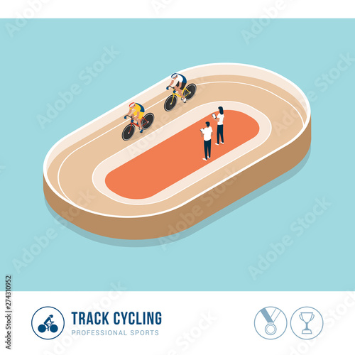 Professional sports competition: track cycling photo